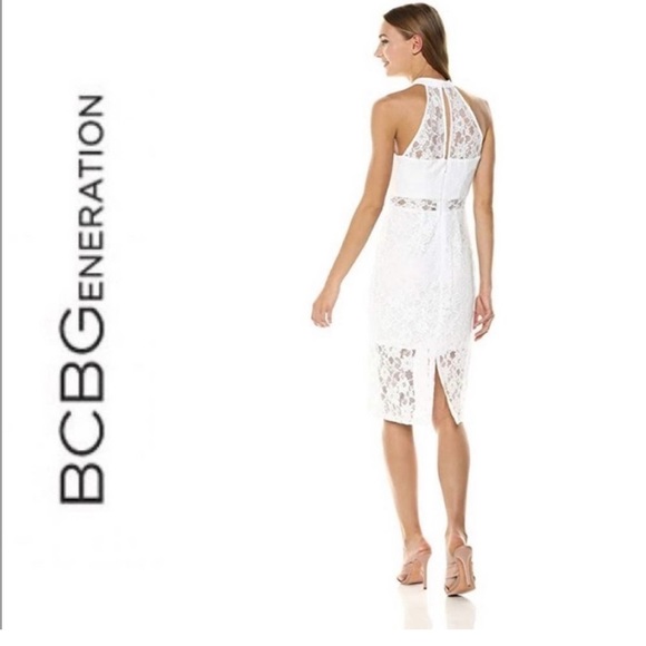 BCBGeneration White Lace Midi Halter Dress Size 2 NWOT - Picture 12 of 12